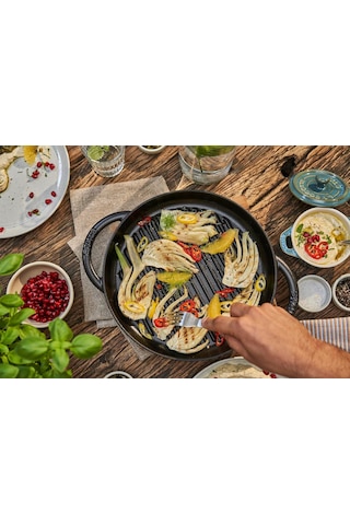 Staub B Döküm Izgara Tava Çift Kulplu 26 Cm Siyah Diğer