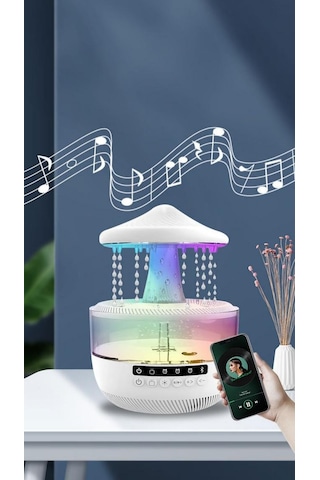Çeşithane Yağmur Efektli Aroma Difüzör Bluetooth Hoparlör Led Işıklı Hava Nemlendirici
