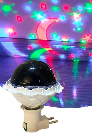 Kristal Gökyüzü Modlu Yıldızlı Hareketli 360 Derece Dönen Kristal Led Ampül Şeffaf