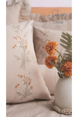 Şaheser Home Collection Yatak Örtüsü Çift Kişilik Cassie Bej Renkli