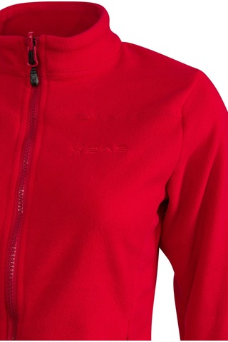 2as Cara Kadın Tam Fermuarlı İnce Polar Sweatshirt Kırmızı
