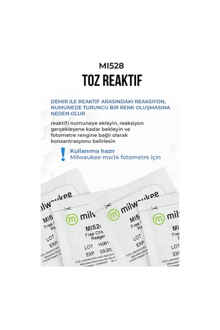 Milwaukee Mı528-25 Demir Reaktif Tozu 6 G Su Test Reaktifi