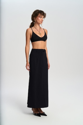 Mai Collection Mai Studios Co. Bruno Çizgili Lacivert Etek Lacivert
