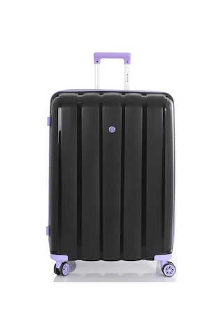 Mçs 3lü Set Kırılmaz Silikon Seyahat Valizi Bavulu V305 Siyah Lila Siyah - Lila