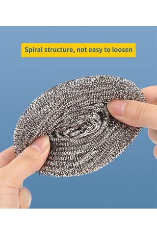 Yaleker 6 Adet Paslanmaz Çelik Temizlik Topu - Tencere, Tava, Izgara Ve Lavabo İçin Dayanıklı Fırça Diğer