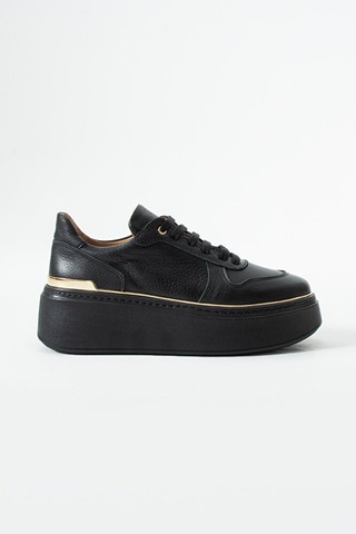 Dericia Shoes Nica Hakiki Deri Kadın Günlük Rahat Sneaker Ayakkabı Siyah