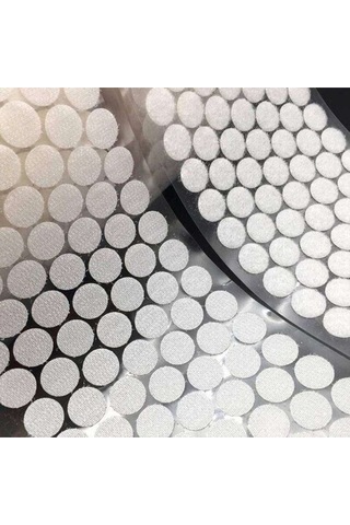 3000 Adet 1,5 Cm Beyaz Yuvarlak Kesim Cırt Bant, Arkası Yapışkanlı Para Para Dişi-erkek Takım