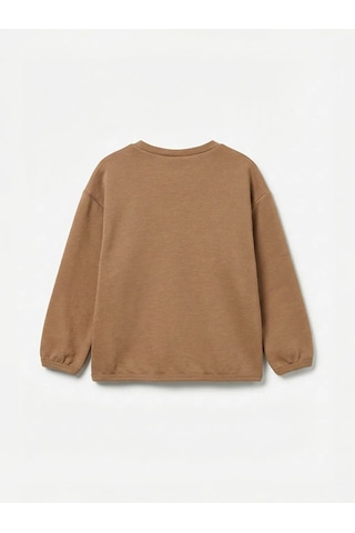 Lc Waikiki Kahverengi Baskılı Kız Bebek Sweatshirt