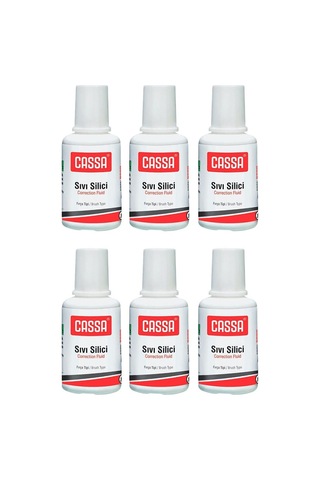 Sıvı Silici Daksil 6 Adet Cassa 18 Ml Fırçalı Sıvı Düzeltici Daksil Yazı Düzeltici Okul Ofis Büro Fırça Uçlu Daksil
