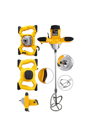 Steiner 3000 W Bakır Sargı Alçı Boya ve Harç Karıştırıcı Mikser Sarı