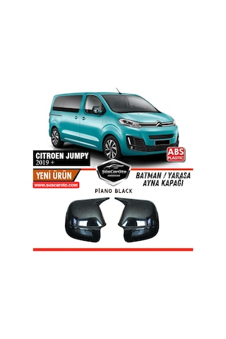 Citroen Jumpy 2019 Sonrası Uyumlu Batman Yarasa Ayna Kapağı Piano Black Abs Plastik Sağ Sol Takım 00 Şüscaroto Aksesuar