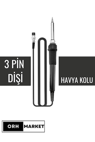 İstasyonlar İle Uyumlu Lehimleme Kolu 3 Dişi Pinli Yedek Havya Kalemi