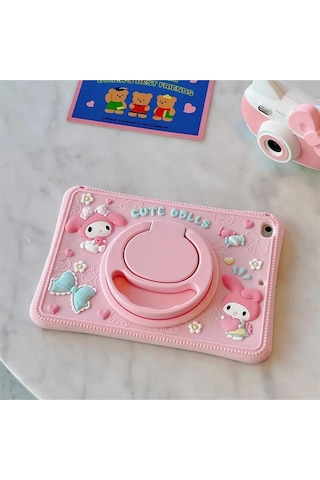 Ennar Lenovo Tab M9 Tb310fu 9 İnç Cute Dolls Askılı Standlı Tablet Kılıfı+tablet Kalemi Arka Kapak