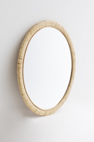 Meander El Yapımı Rattan Yuvarlak Dekoratif Ayna 80cm 8905 Naturel