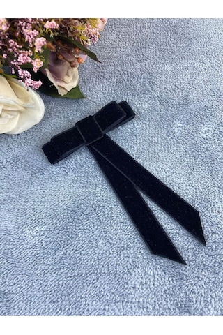 Siyah Kadın Broş Yaka Aksesuarı Yaka Kurdelesi Kıyafet Aksesuarı Yaka Broşu Siyah Çok Renkli
