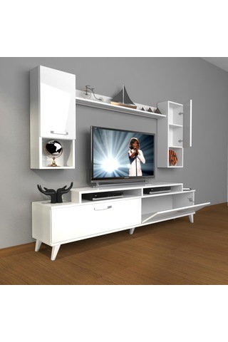 Decoraktiv Ekoflex 5da Slm Retro Tv Ünitesi Tv Sehpası Beyaz