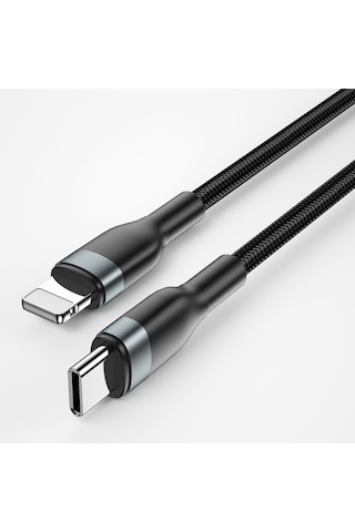 Wiwu Wi-c017 Concise Serisi Type-c To Lightning Pd Data Şarj Kablo 30w 2 Metre Siyah