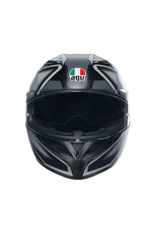 Agv K3 Compound Matt Black Grey Kapalı Kask Gri