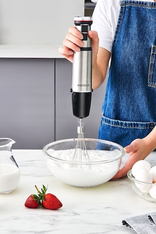 Karaca 9637B Quick Mix Hız Ayarlı 1300W El Blender Set Inox