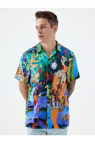 Relax Fit Erkek Gömlek K.kol Çok Renkli