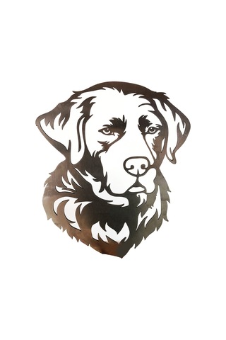 "demir Labrador Retriever Bahçe Heykeli - Çim Dekoru İçin Zarif Açık Hava Köpek Siluet Heykeli"