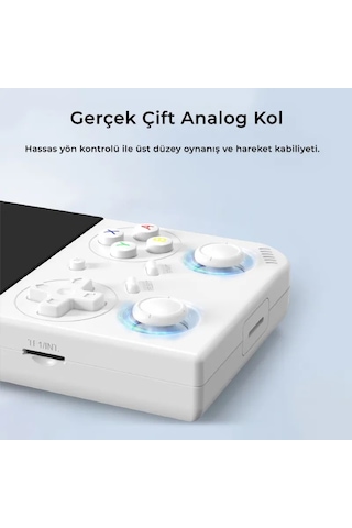Rg 35xx Pro 64 Gb 3.5 İnç Ips Ekran Çift Analog Kollu Retro El Konsolu Beyaz