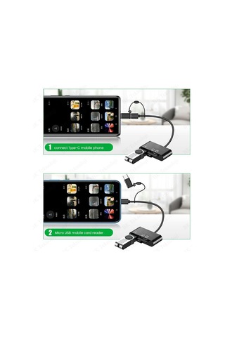 Type-C + Micro USB 3in1 OTG + SD-TF Kart Okuyucu