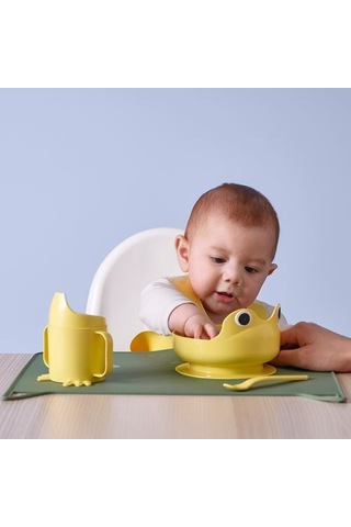 Ikea Mata Çocuk Yemek Seti, Açık Sarı, 4 Parça