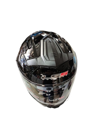 Ls5 Helmets Çeneden Açılır Kask Vizörlü Parlak Siyah Gri