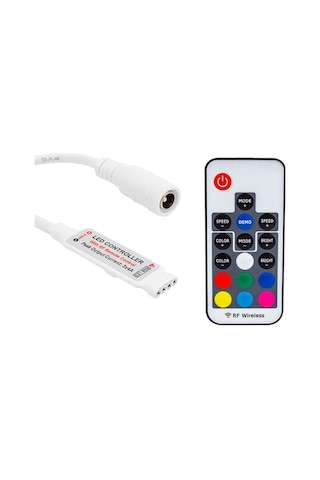 12 Volt Rf Küçük Modüllü Uzak Mesafe Algılamalı Led Kontrol Cihazı Çok Renkli
