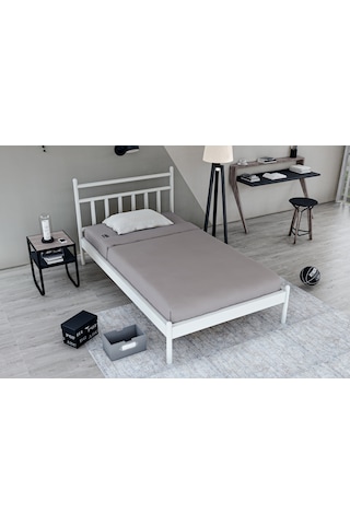 Metalia Gm 230 Lima Beyaz Tek Kişilik Karyola 90X190