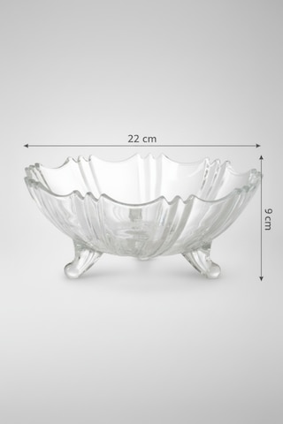 Cam Ayaklı Meyvelik 22x9 Cm Şık Sunumluk Dekoratif Tabak