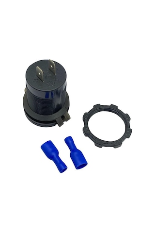 12v-24v Dijital Voltmetre+şarj Cihazlı Usb 3 A Off-on Anahtarlı Mavi Işık 28 Mm