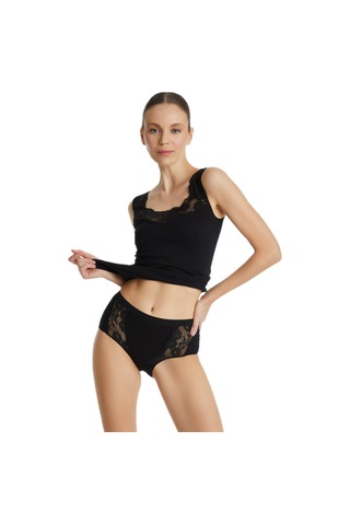 Blackspade Kadın Büyük Beden Slip Külot Dantelli Private 1316 Siyah