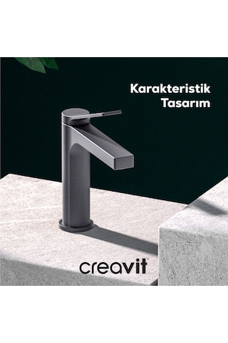 Creavit Ritmo Lavabo Armatürü Metalik Gri Bt.rt1500gr