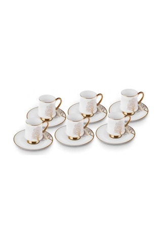 Afra Hayat Ağacı 6 Kişilik Kahve Fincan Takımı 90 Ml Çok Renkli