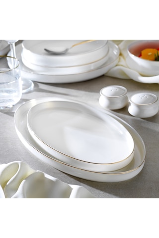 Schafer Superfine Bone Lumiere Yemek Takımı 56 Parça-gold Beyaz - Gold
