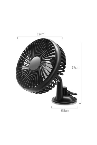 Suıtu 12v/24v Mini Araba Fanı Usb Şarjlı Tek Kafalı Fan 360 Derece Soğutma Fanı, Stil: Vantuz Modeli