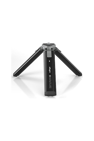 Amagisn Am11 Masaüstü Tripod Mini Seyahat Tripod Standı Metal Telefon Tripod 1/4 İnç Vida İle 2 Seviyeli Ayarlanabilir Yükseklik Gimbal Sabitleyici Selfie Çubuğu Dslr Kamera İçin Siyah