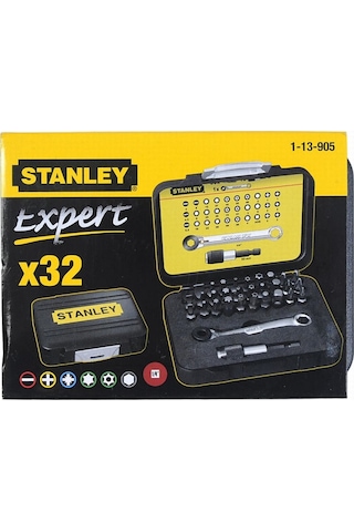 Stanley 1-13-905 Fatmax Cırcır Anahtarlı Bits Set 32'li ¼ + Manyetik Tutucu