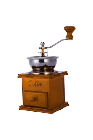 Kahve Öğütücü Makinesi Çekirdeği Antik Görünüm Ahşap Taban