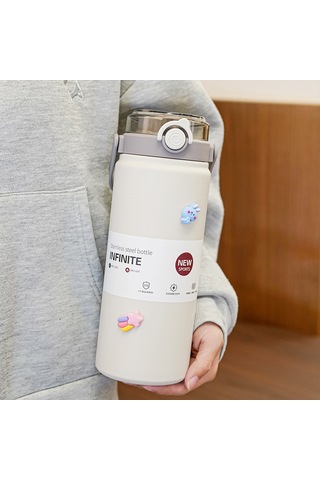 316 Paslanmaz Çelik Termos Bardak 1000ml Büyük Kapasiteli-bej