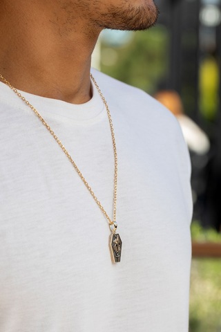 14 Ayar Altın Antik Mısır Mitolojisi Erkek Kolyesi