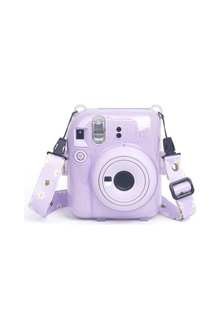 Fujifilm Instax Mini 12 Fotoğraf Makinesi + 10'lu Film + Kıskaçlı Stand + Pvc Albüm + Simli Pleksi Kılıf Seti Lila