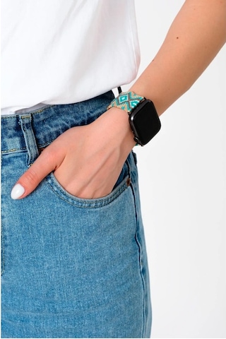 Hippi Charm Siyah Örgü Apple Uyumlu Watch Kordonu 38-40-41 Mm