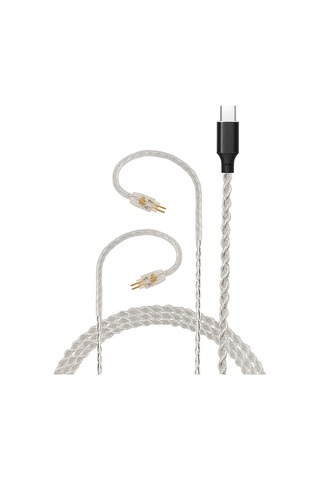 Honmex Jcally Lt4c100 5n Oksijensiz Bakır Gümüş Kaplama Kulaklık Upgrade Kablosu, Type-c, 3 Tuşlu, 0.75/0.78 Arayüzlü, Gümüş