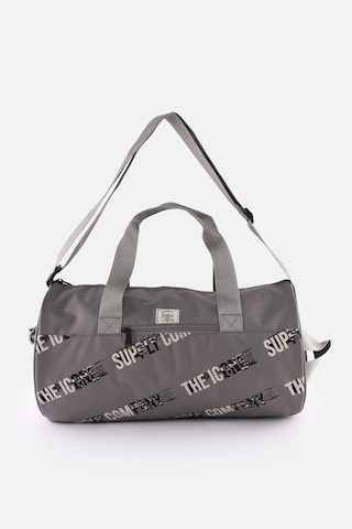 İcone Bag Unisex Spor Çanta Silindir Model, Baskılı, Ön Ve İç Cepli, Yan Saplı, Ayarlanabilir Omuz Askılı Gri