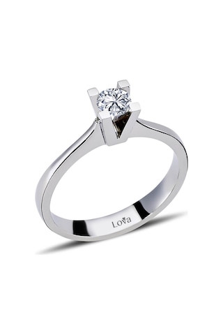 Lova D Renk 0,27 Karat Pırlanta Tektaş Yüzük - 1050014