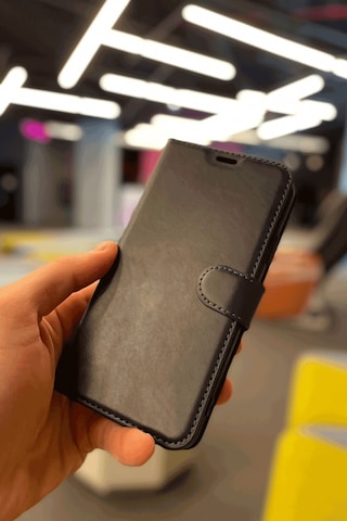 Samsung Galaxy Uyumlu A2 Core Cüzdanlı Kapaklı Kılıf Kartlıklı Standlı Kopçalı Siyah