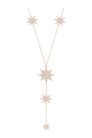 Kuzey Yıldızlı Y Gümüş Kolye Rose Gold
